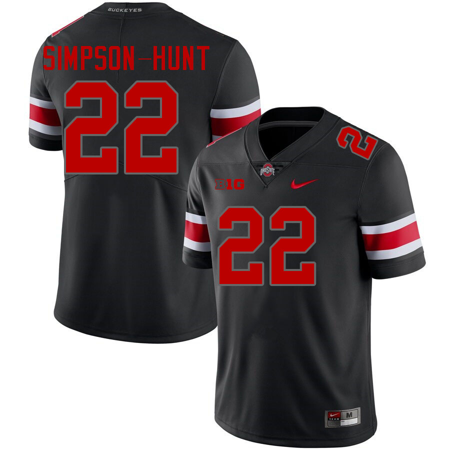 Ohio State Buckeyes Calvin Simpson-Hunt Men's's #22 Authentic Blackout College Football Jersey 2404ANBS7